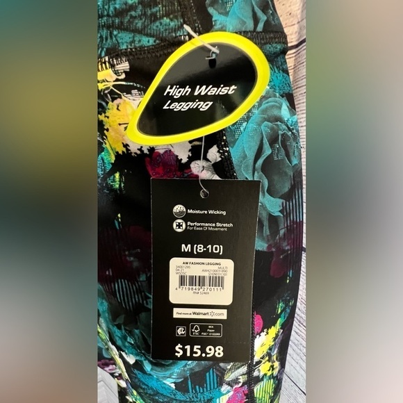 Athletic Works Women’s Active High Rise Leggings in Abstract Flora Sz Medium - Picture 3 of 7